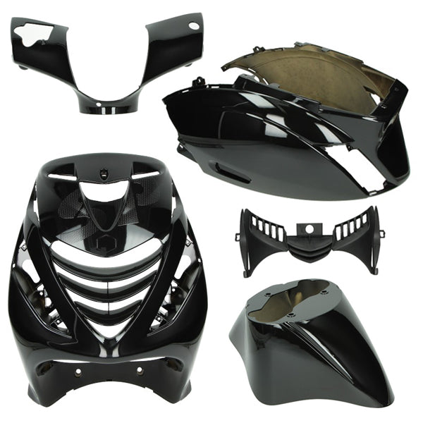 Piaggio zip kappenset zip sp 5 delig - Glans zwart -