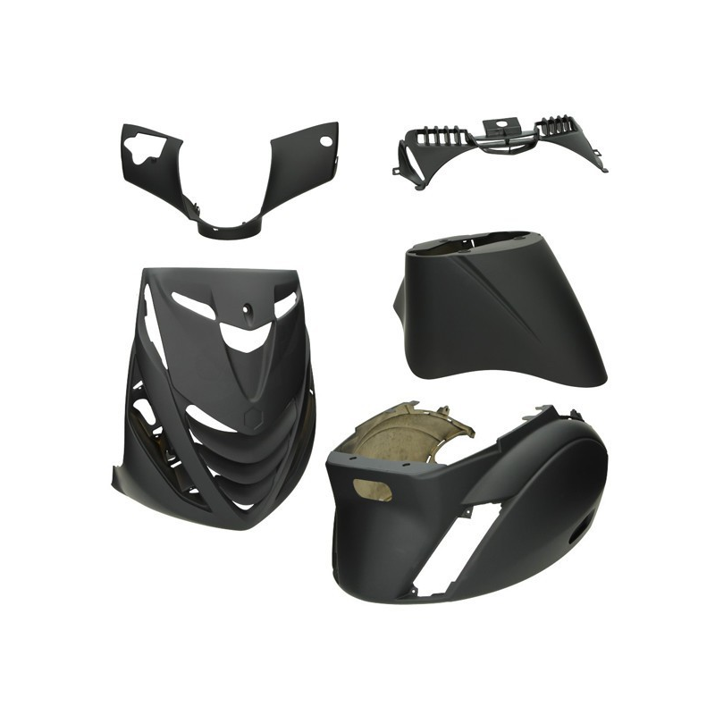 Piaggio zip kappenset zip sp 5 delig - Mat zwart -