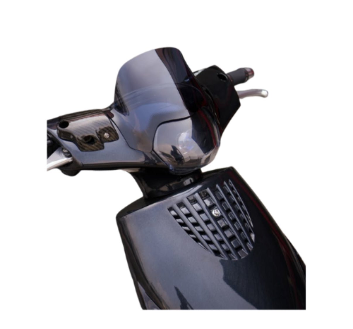 Piaggio zip windscherm laag indo style glans zwart