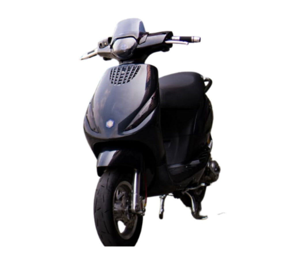 Piaggio zip windscherm laag indo style glans zwart
